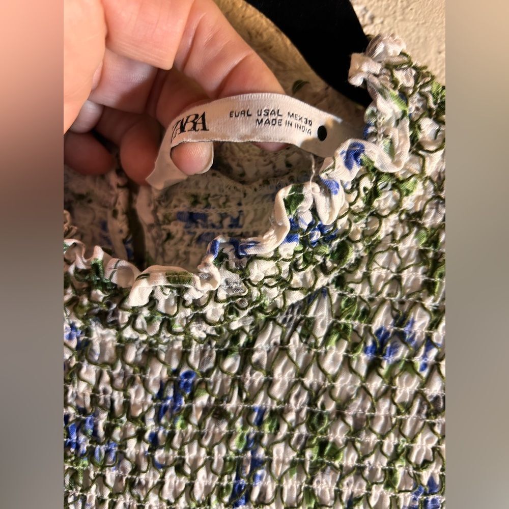 Zara Cottgaecore Long Sleeve Maxi Dress floral summer feminine loose fit beach - Picture 6 of 14